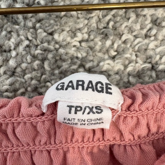 Garage Pink Crop Top with Puff Sleeve Tie Front Bow Girly Shirt Size XS - Picture 9 of 9